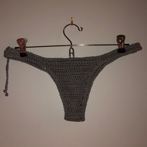 Sea yarn handmade crochet thong bikini bottoms